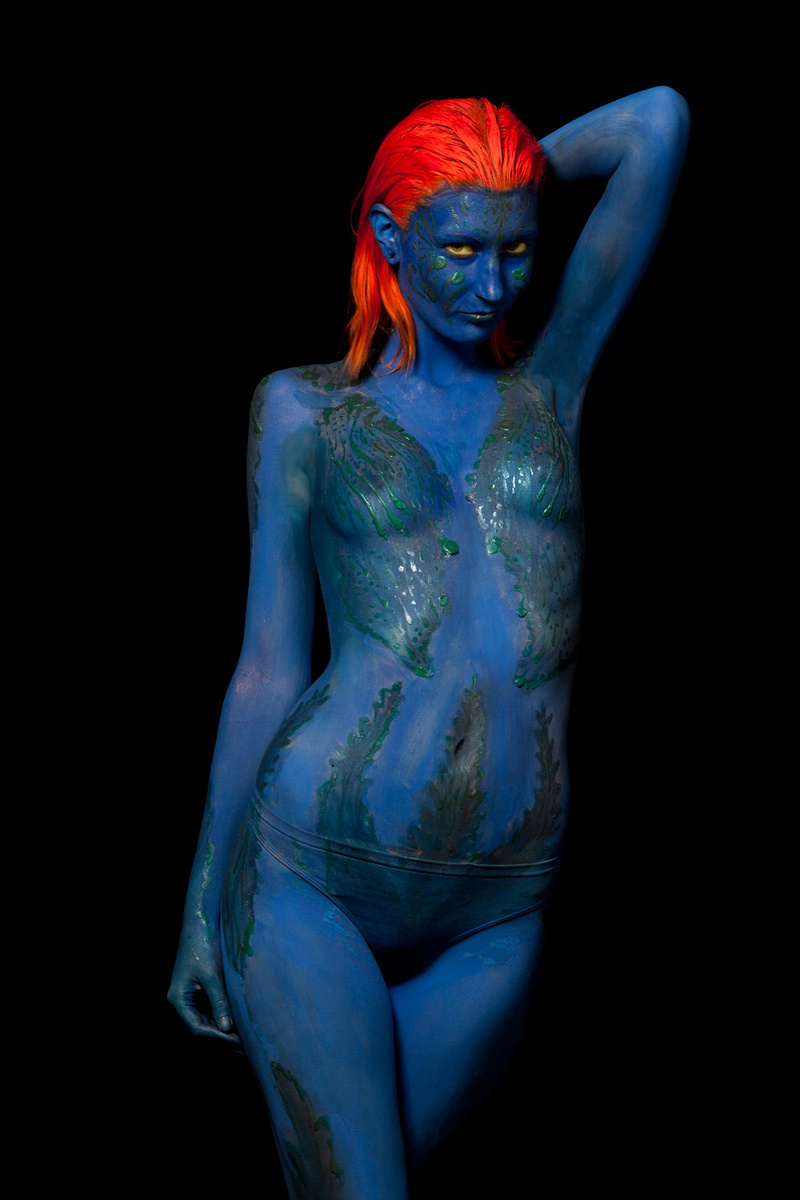 Female model photo shoot of Alli Synn by matt-h2, body painted by Alana Dill Artist