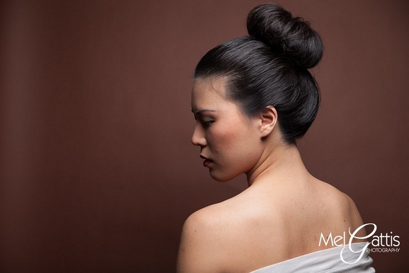 Female model photo shoot of Suhee by Mel Gattis, makeup by Michelle Rivera MUA