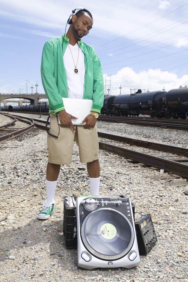 Male model photo shoot of DJ MIXMASTERCASH in Downtown L.A trainyard