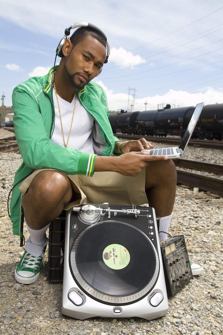 Male model photo shoot of DJ MIXMASTERCASH in downtown L.A trainyard