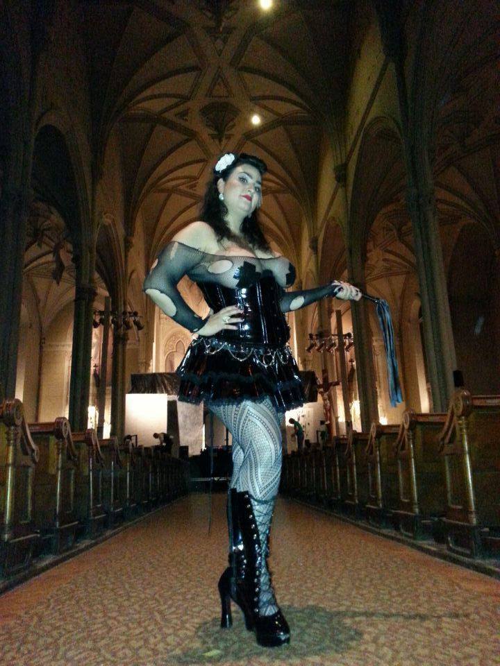 Female model photo shoot of Shade Nyx in St Brigit's Cathedral, Ottawa