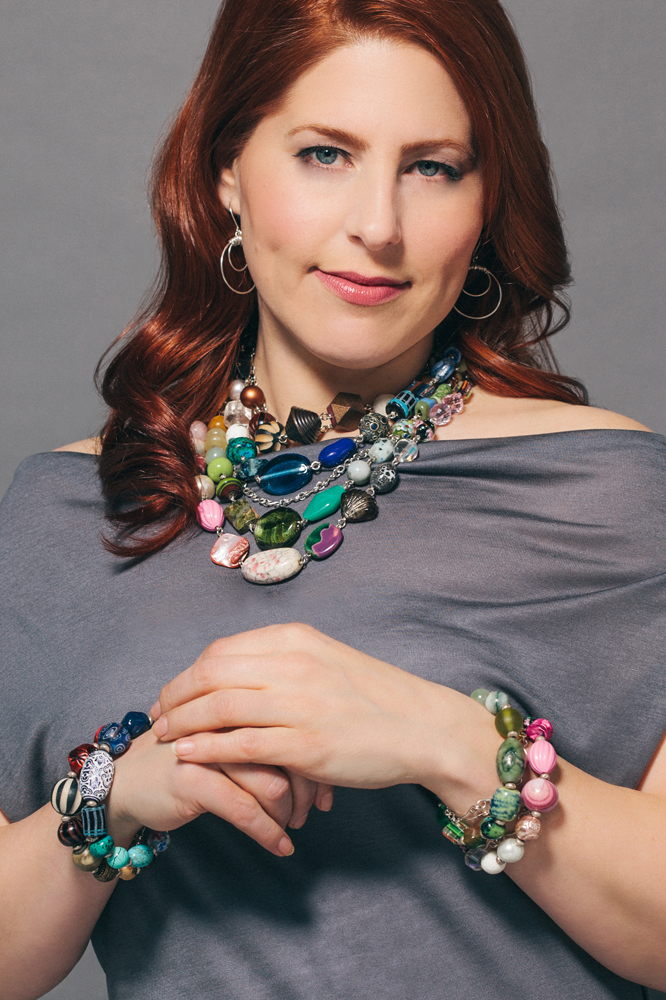 Female model photo shoot of Lara Bazant Jewelry in Toronto