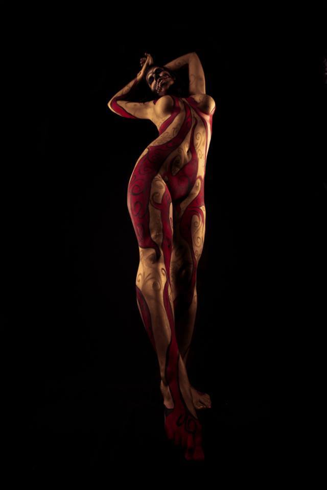 Male and Female model photo shoot of AC Bodypainter and Starla Lost in Hespeler