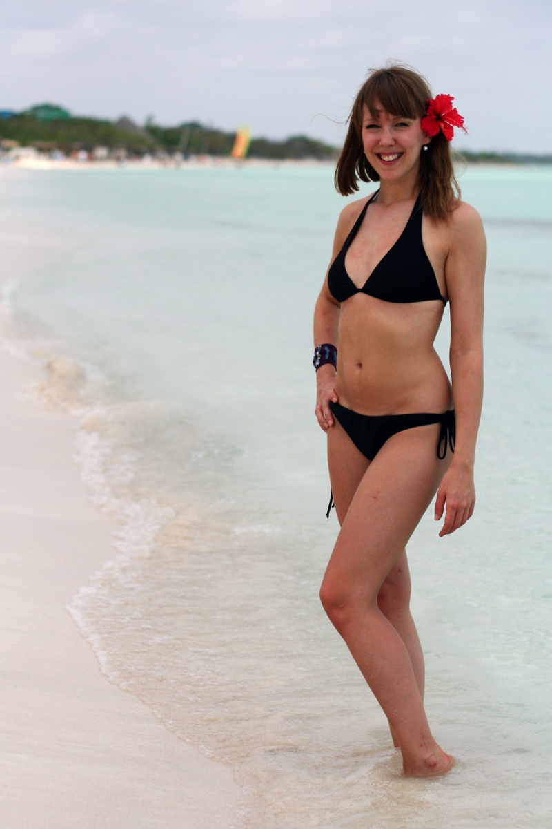 Female model photo shoot of Niesz Koz in Cayo Coco, Cuba