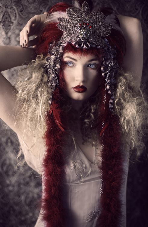 Female model photo shoot of Mia Von Minks Garters by WinterWolf Studios