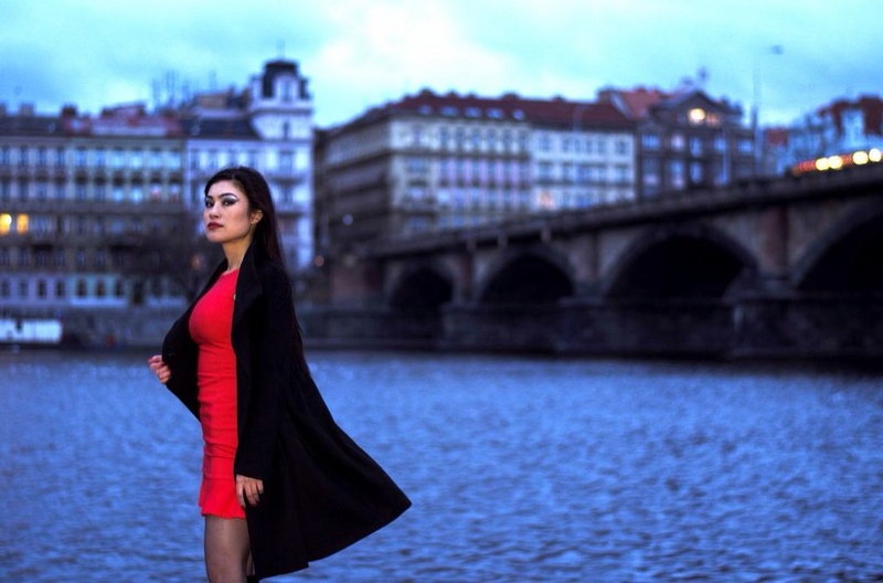Female model photo shoot of Sevara in Prague
