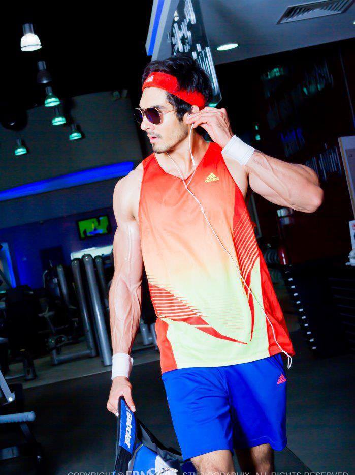 Male model photo shoot of AZHERUDDIN in Fitnessfirst Addidas K.S.A