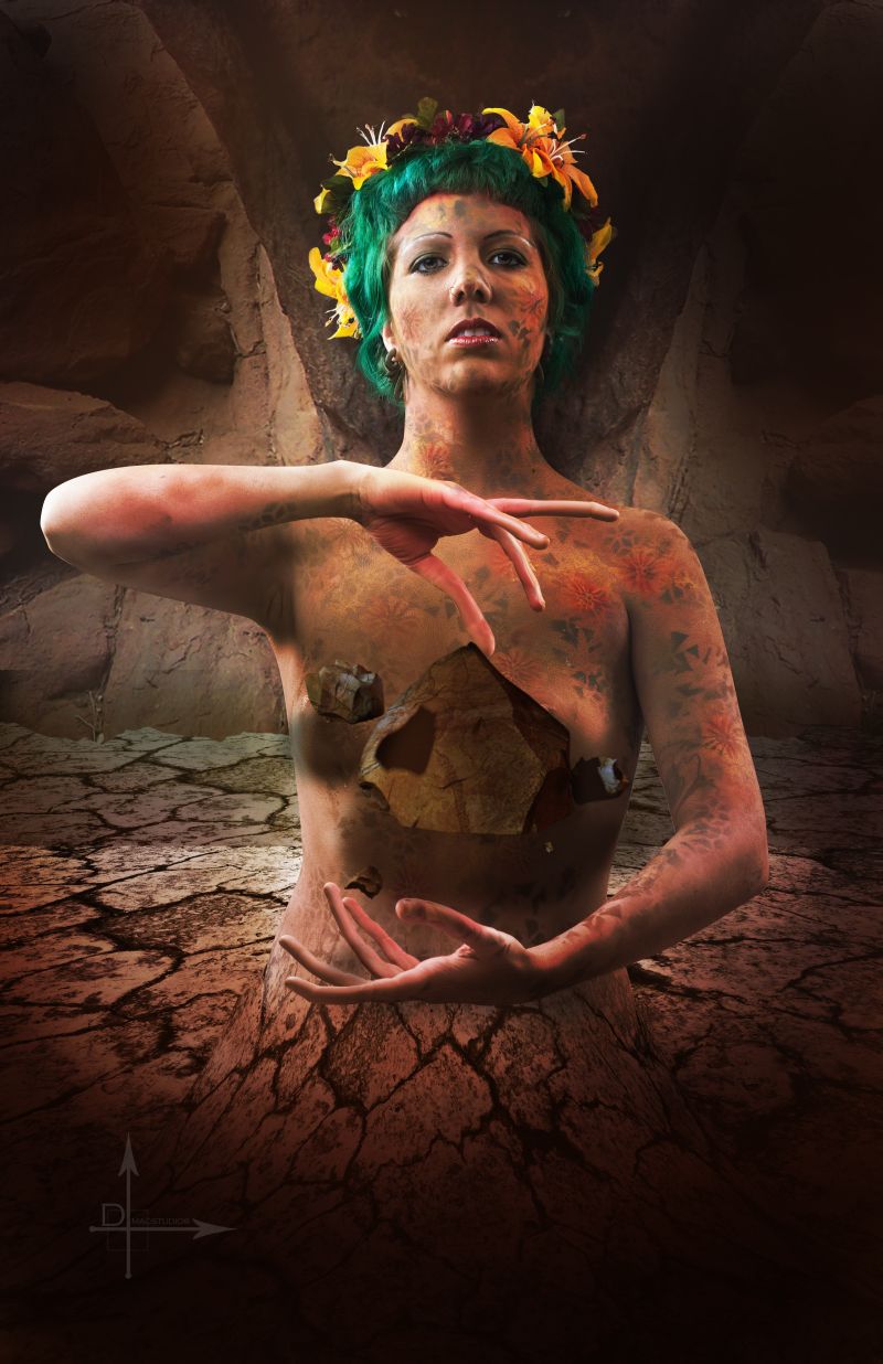 Female model photo shoot of Real Green Fairy by DMacstudios, makeup by DMacStudios Makeup