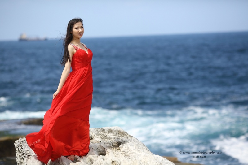 Female model photo shoot of Lena Ge in Maroubra beach