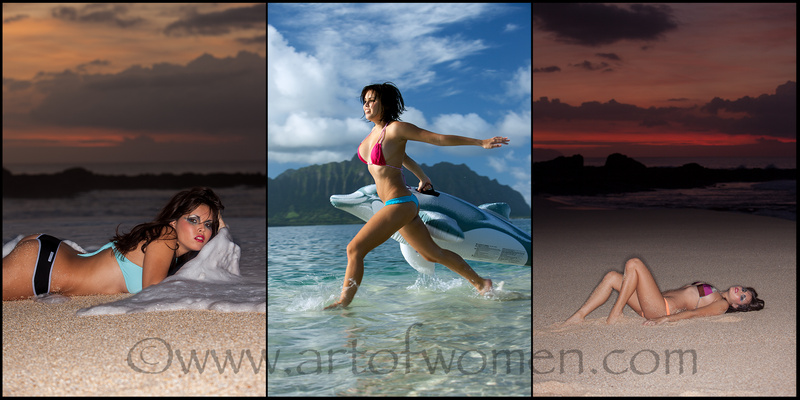 0 model photo shoot of art of women in Hawaii