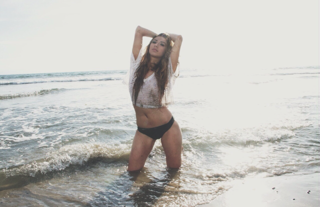 Female model photo shoot of Kristine Robles in Santa Monica Beach