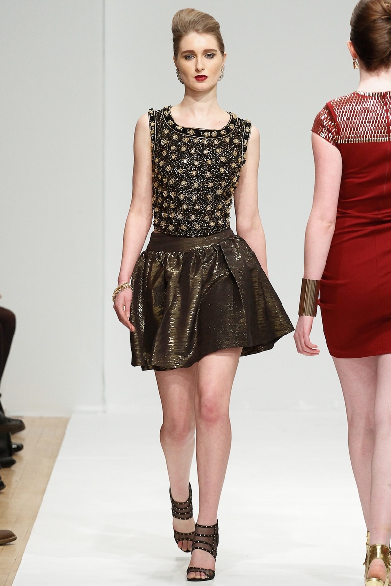 Female model photo shoot of SacredHeartCollections in NYFW Feb 2014