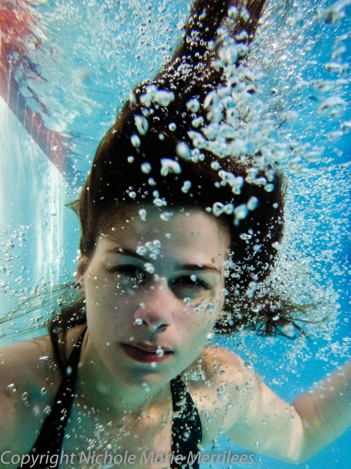 Female model photo shoot of Nichole Merrilees by Artist Nichole MM in Pool