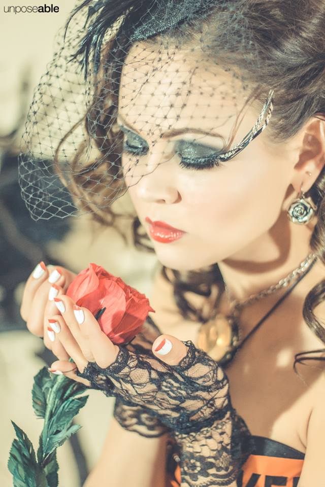 Female model photo shoot of Masha P, makeup by Francesca Nichole, clothing designed by Scandalous Couture
