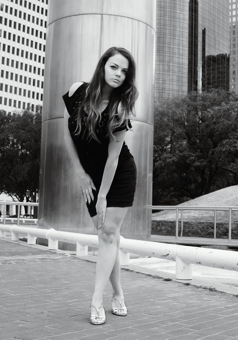 Female model photo shoot of Veronica A Fitzgerald in Downtown Houston