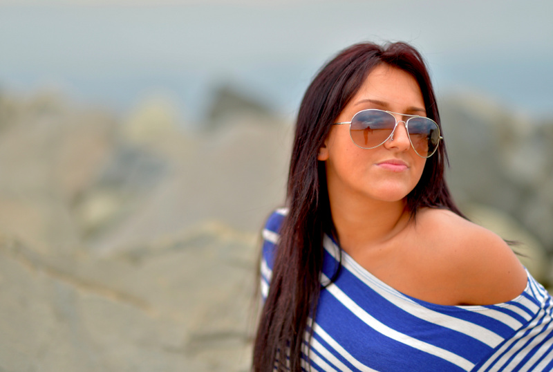 Female model photo shoot of KellyAnnaBella in Sandy Hook Beach
