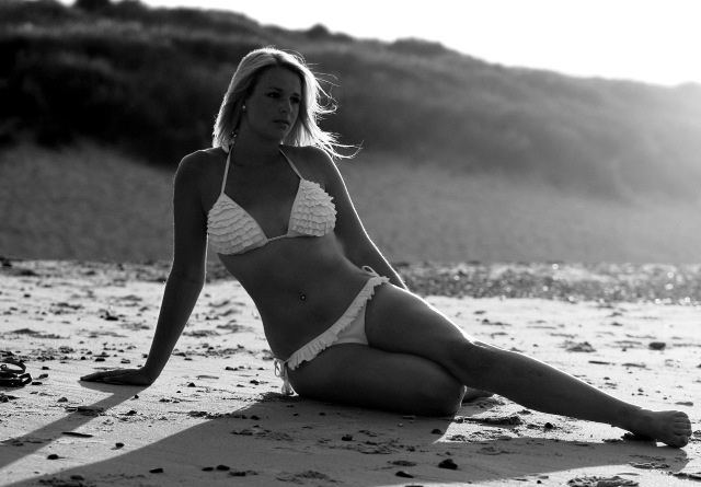 Female model photo shoot of Kerry Brady in Waxham Beach Norfolk