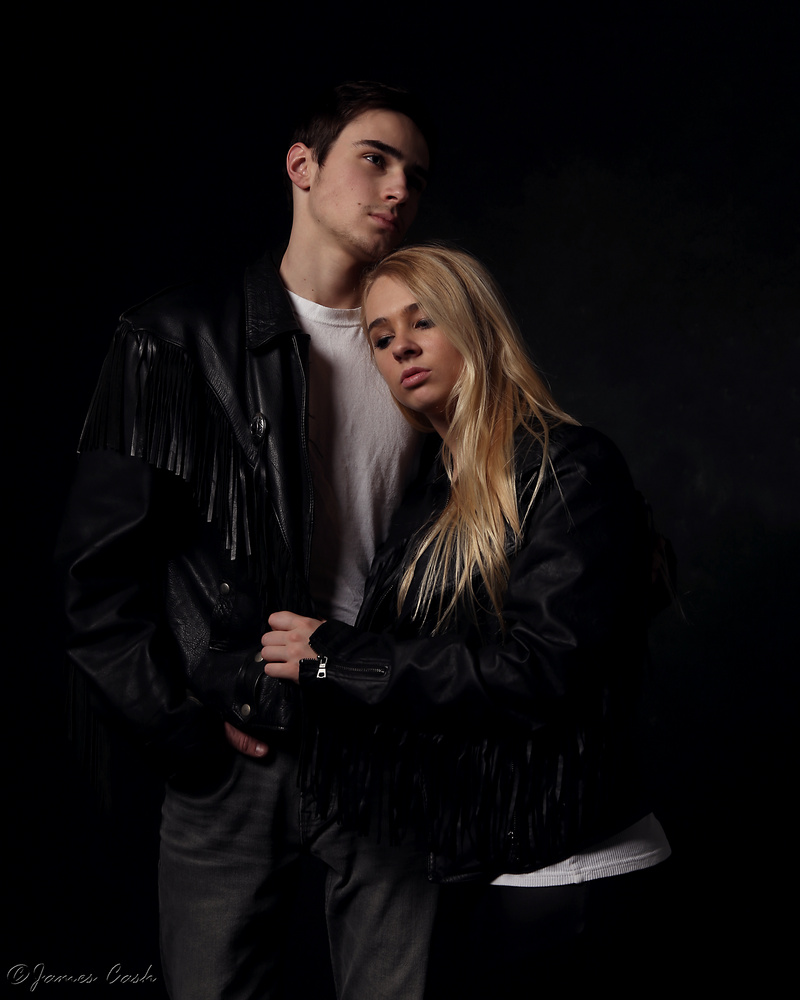 Male and Female model photo shoot of James Cash, Love Carver and Nick Clarke