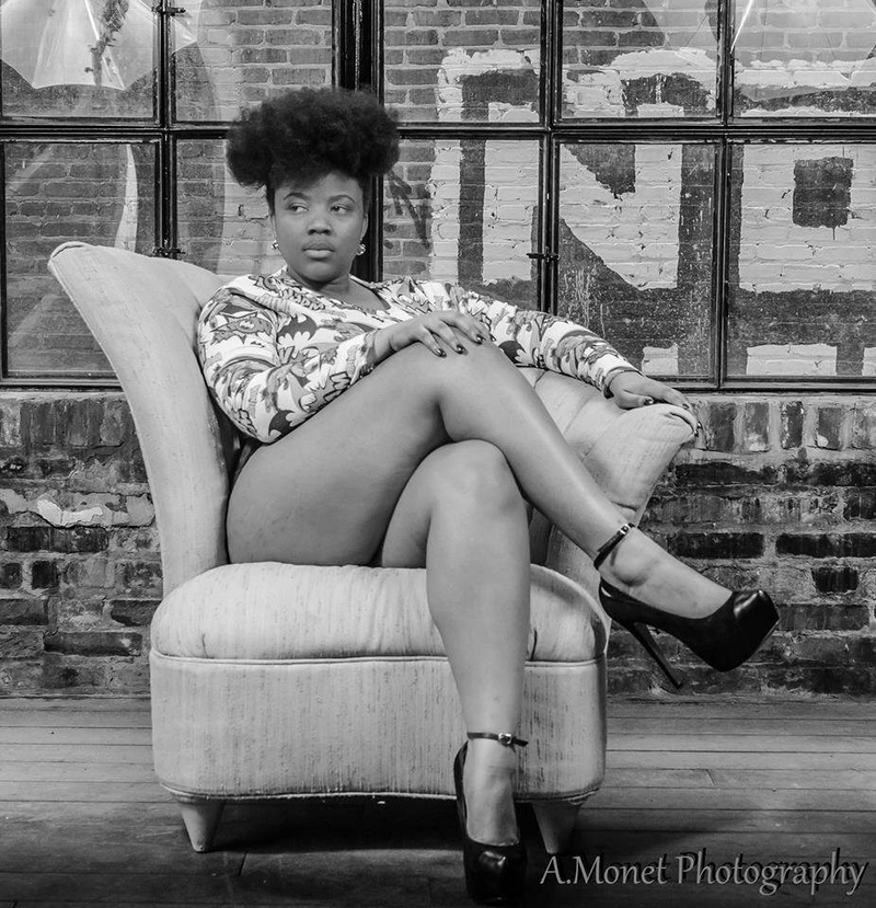 Female model photo shoot of LA McKenzie in Graffti Warehouse Baltimore