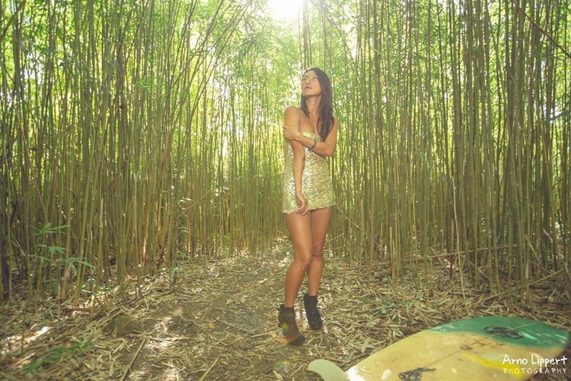 Female model photo shoot of Angel Starlove in Bamboo Forest, Maui