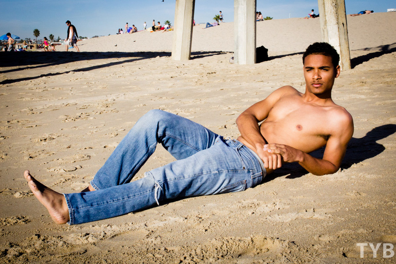 Male model photo shoot of Carl Edmond Jr in Santa Monica Beach