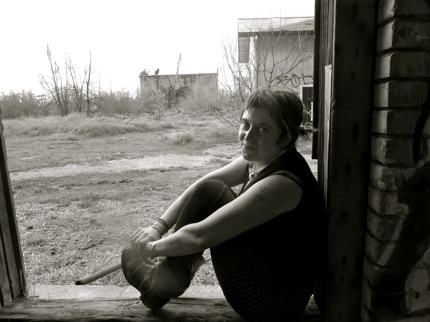Female model photo shoot of Mandi Storm in abandoned trainyard