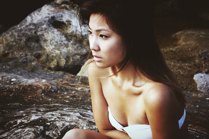 Female model photo shoot of Monica Limanto in Little Bay, Sydney