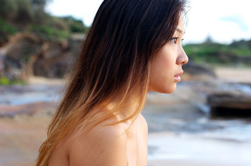 Female model photo shoot of Monica Limanto in Little Bay, Sydney