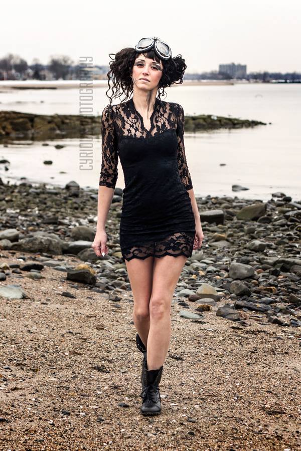 Female model photo shoot of Britt Hood in New Haven CT shoreline