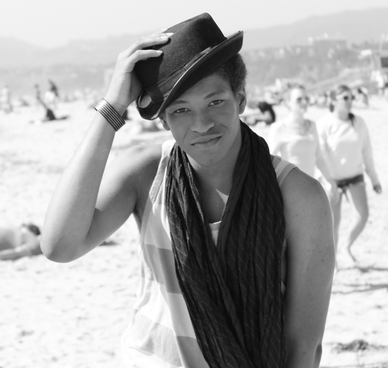 Male model photo shoot of August Daniel-Robinson in Santa Monica Beach