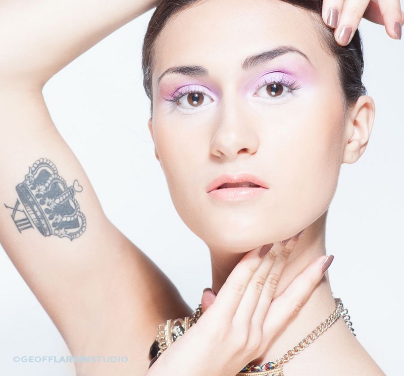 Female model photo shoot of Sarah London Makeup and camilla-julie by Geoff Larkin Studio