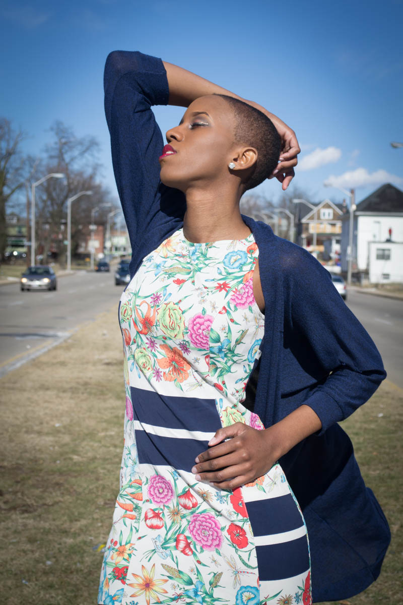 Female model photo shoot of Shakia D by iLYPD in inner city, makeup by Jewel B