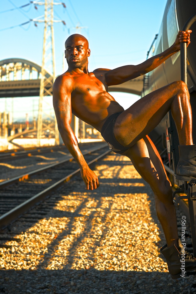 Male model photo shoot of Samario by Stillman Photography in Los Angeles River - Arts/Warehouse District