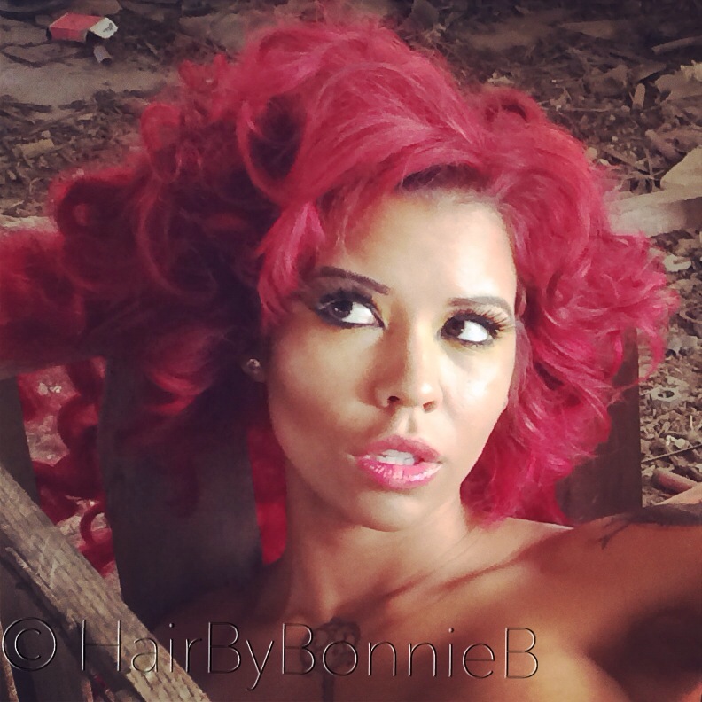 Female model photo shoot of HairByBonnieB in Southern California