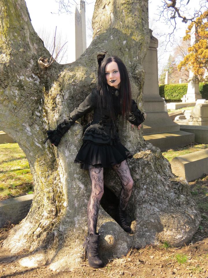 Female model photo shoot of Gabriella Vance in Laurel Hill Cemetery