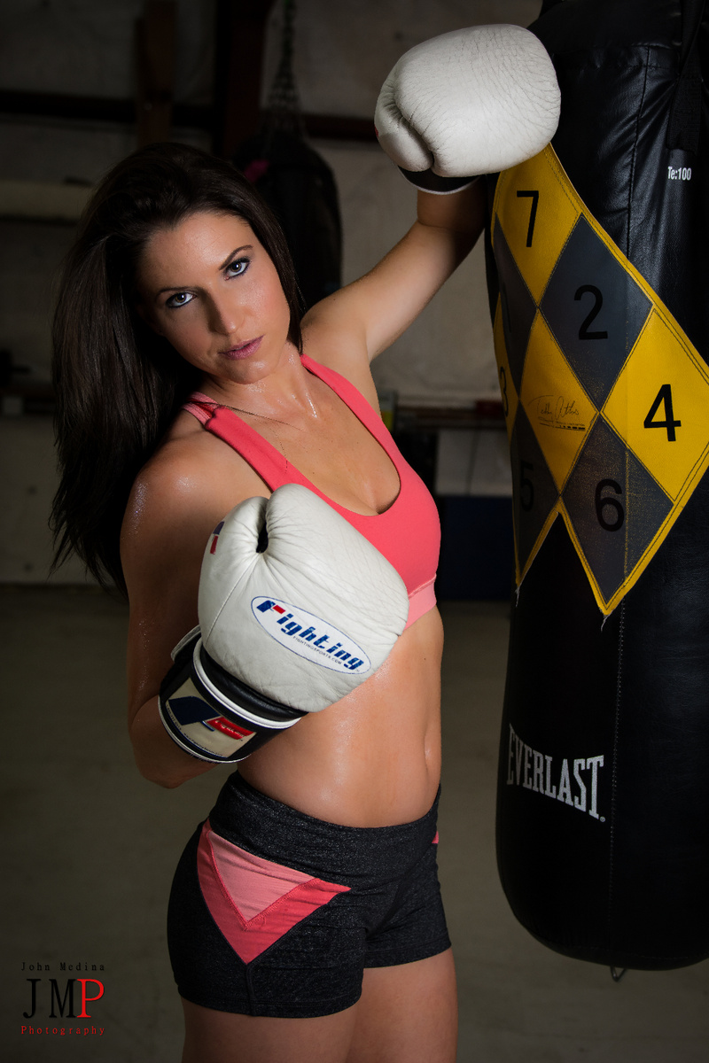 Male and Female model photo shoot of John Medina Photography and Feagan in Slava Boxing Gym- Houston, Texas