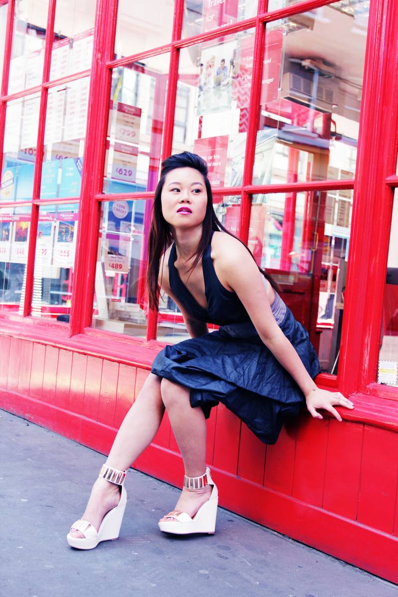 Female model photo shoot of wendy888 in streets of london