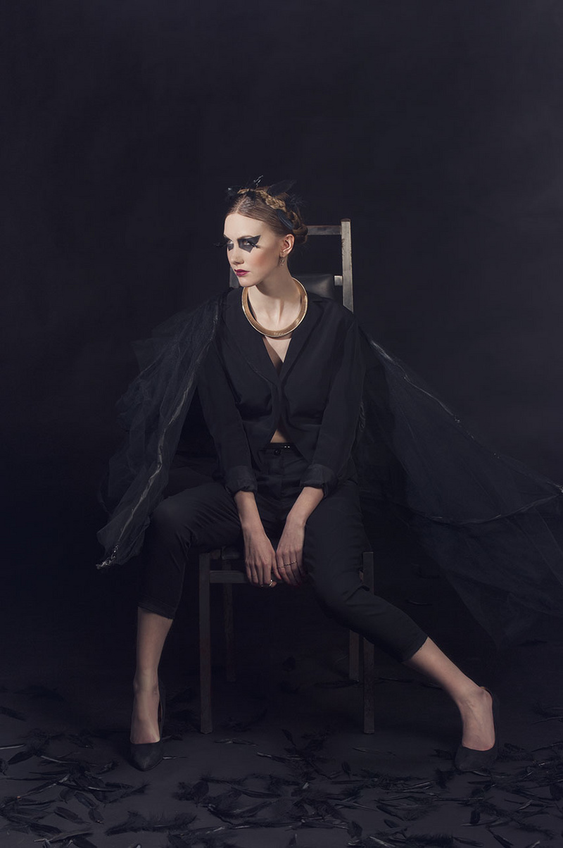 Female model photo shoot of Karolina Hubner and Scarlet Nicholson in The Worx Studios, London