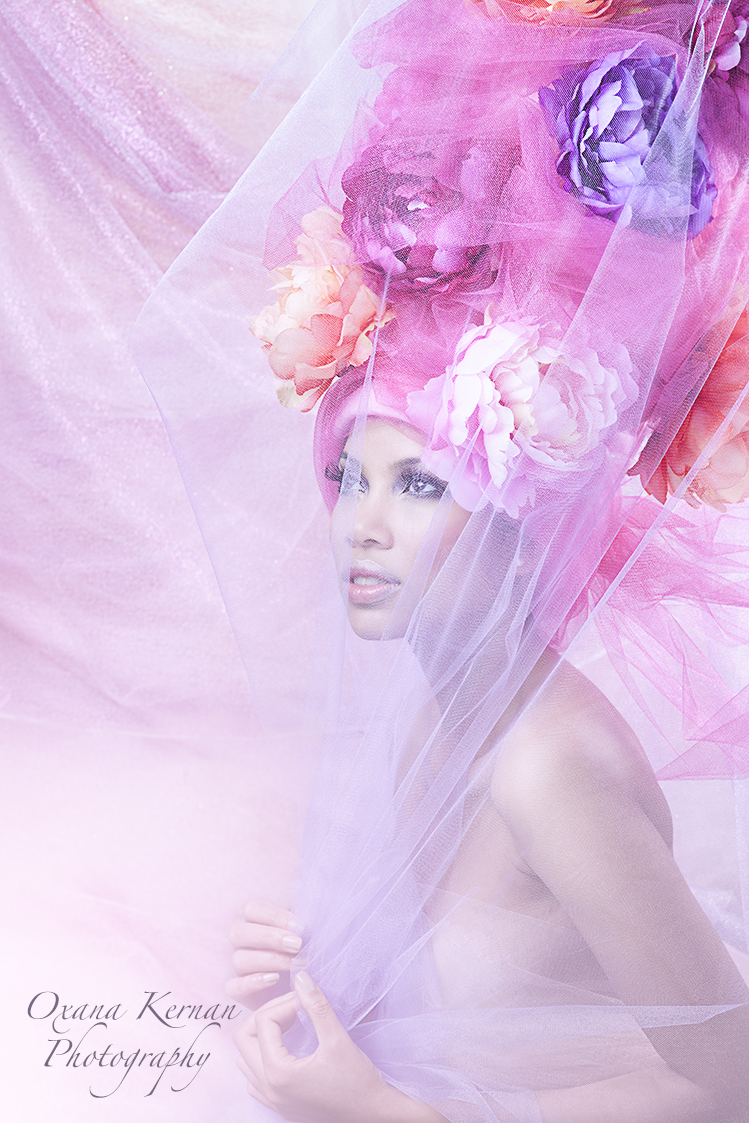 Female model photo shoot of Oxana Kernan  and iluore in Los Angeles, makeup by Oxana Kernan 