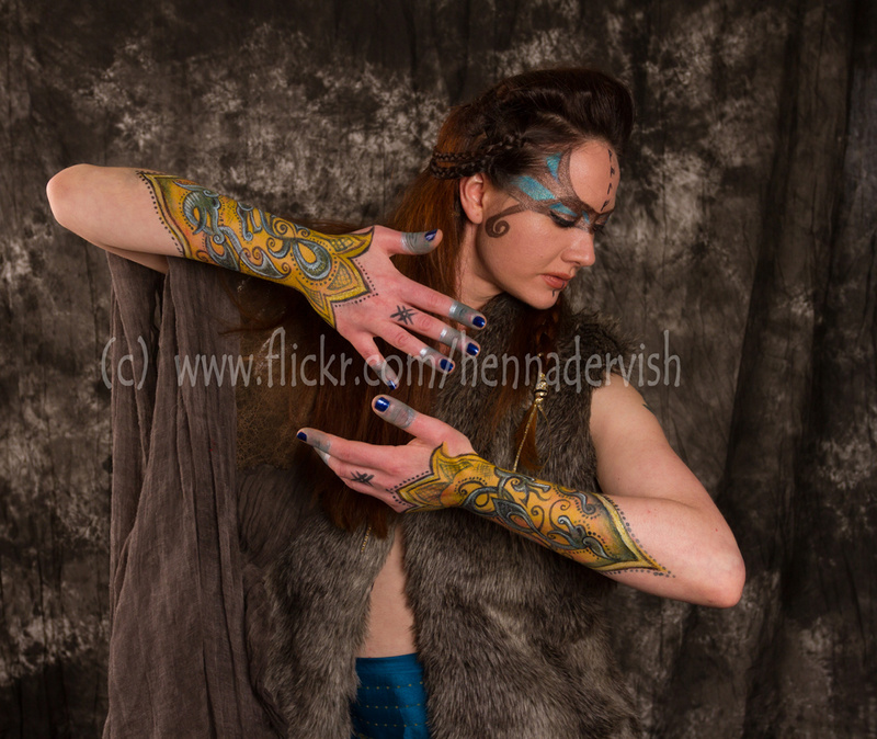 Female model photo shoot of HennaDervish in Seattle, WA, makeup by Kallipso Rose