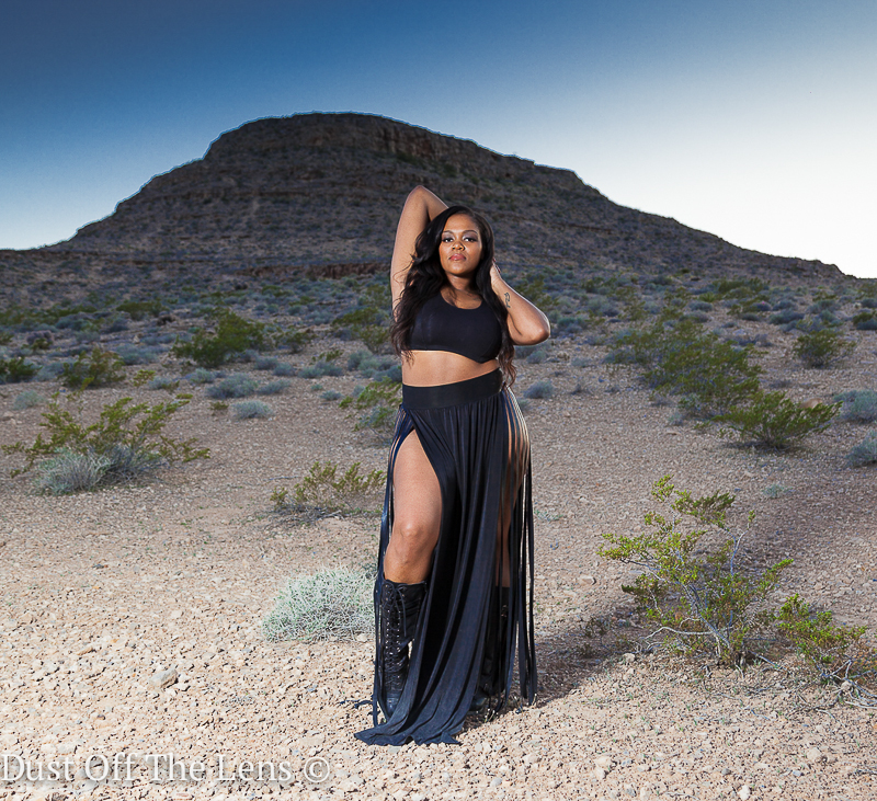 Male and Female model photo shoot of Dust Off The Lens  and CanndyP in Las Vegas desert