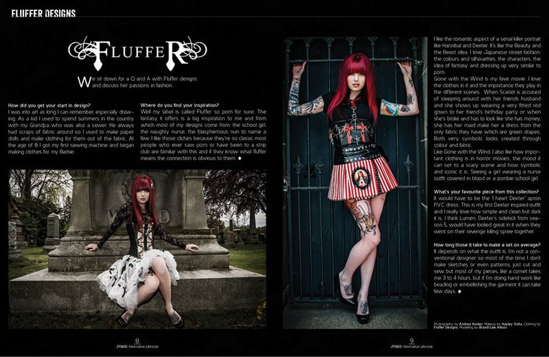 Female model photo shoot of Fluffer Designs and Brandilee Alison, clothing designed by Fluffer Designs