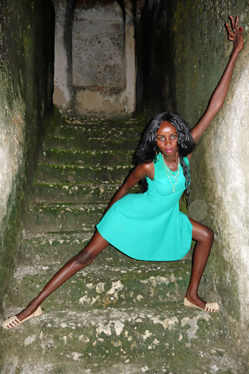 Male and Female model photo shoot of tropi and precious donald in Mtoni Palace Ruins, Zanzibar