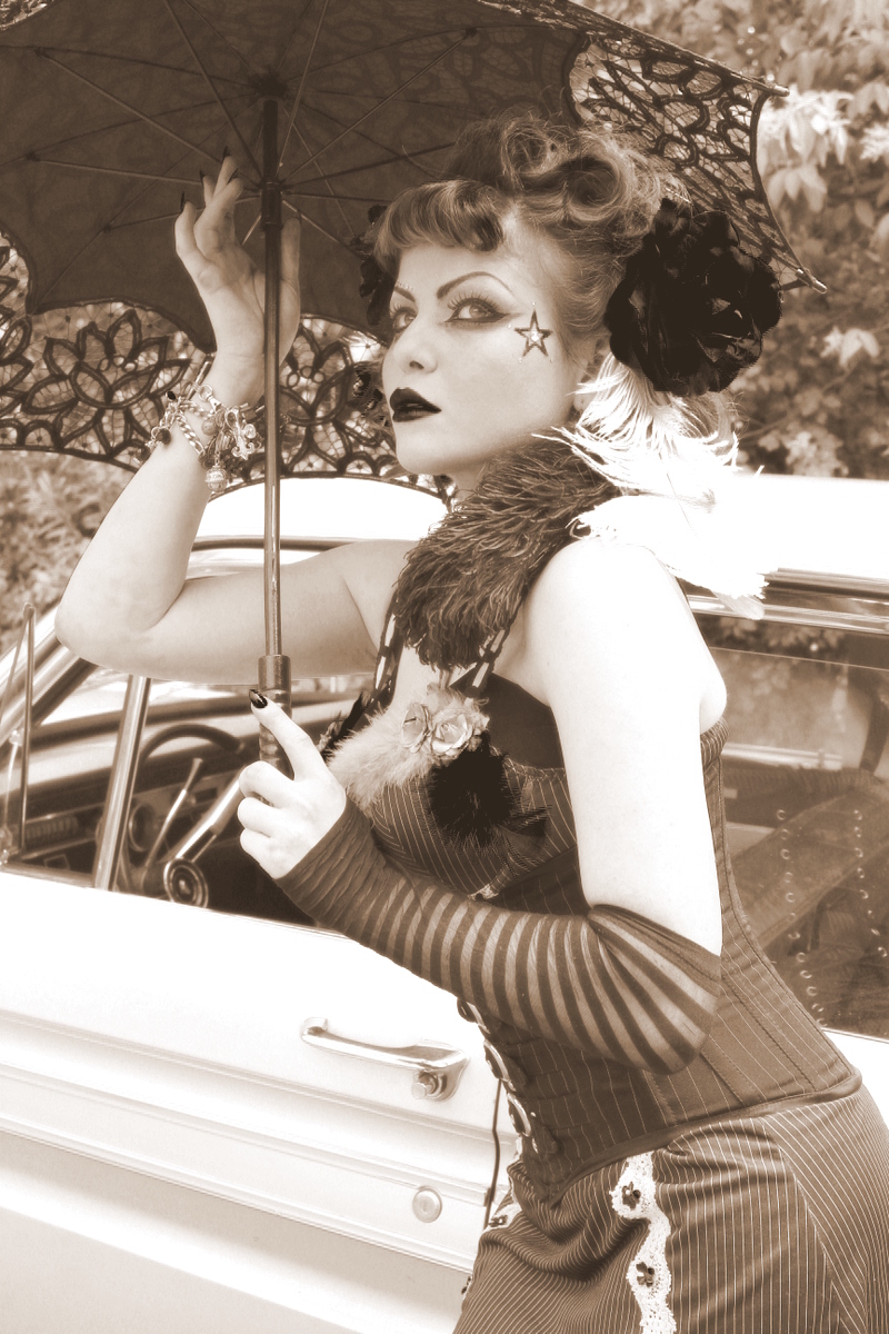 Female model photo shoot of The_Beautiful_Bohemian in *Carside*
