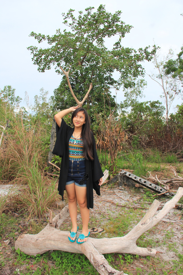Female model photo shoot of Andadenayu in Belitung, Indonesia