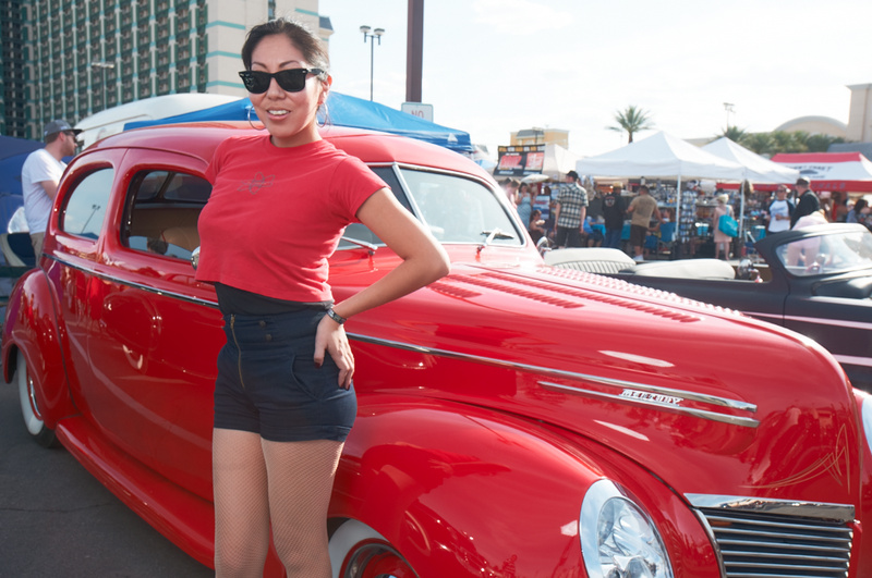Female model photo shoot of Shorty Gutherie in VLV Rockabilly Car Show Convention, Las Vegas 2014