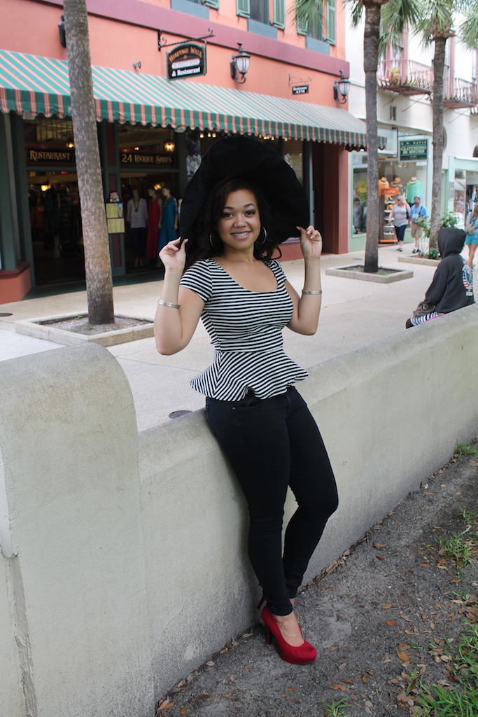 Female model photo shoot of Kaci1231 in St. George st. Old town St. Augustine, Fl