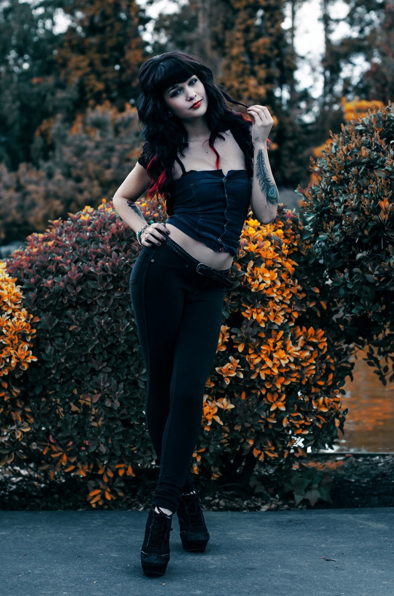 Female model photo shoot of Amber katelyn Beale in Japanese garden