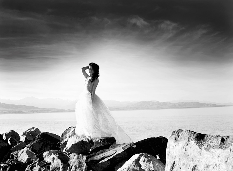 Female model photo shoot of JulesModernArt in Utah Lake