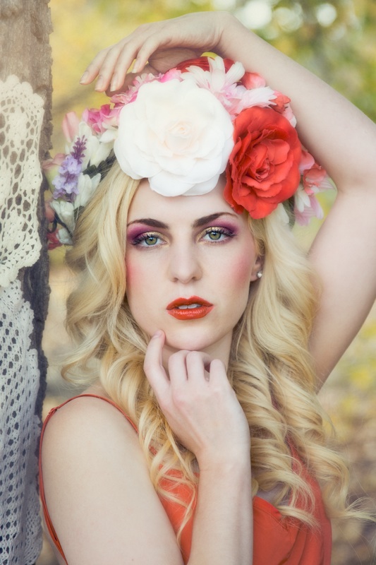 Female model photo shoot of Lauren Kate Chaplin by sonyakok, makeup by maddiii